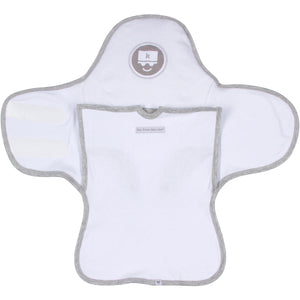 Kozy Support Swaddle - White with Heather Gray Binding