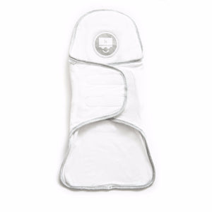 Kozy Support Swaddle - White with Heather Gray Binding